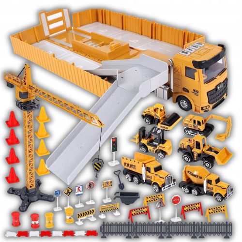  GROSSES PKW LKW ABSCHLEPPWAGEN FEDERN AUTO BAUFAHRZEUGE KRAN BAUSTELLE