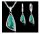  DAMEN-SET VERSILBERTE KRISTALLE GRÜN P 2248