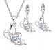  DAMEN-SET VERSILBERTE KRISTALLE SCHMETTERLING P 2258