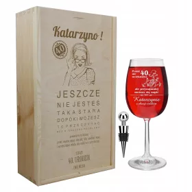    WEINGLAS MIT GRAVUR GEBURTSTAG GESCHENK 30 40 50 Box-Verschluss