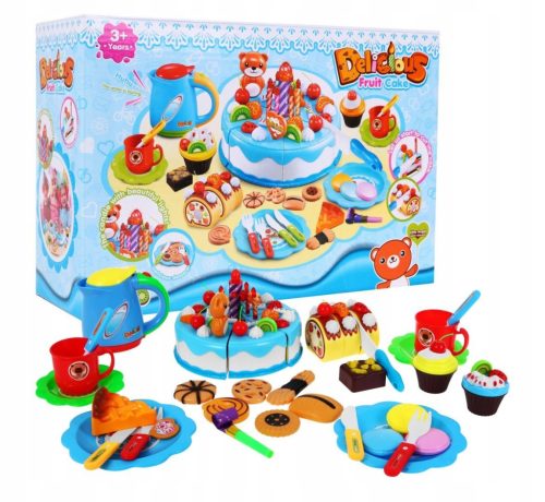  Geburtstagsset mit blauer Torte 3+