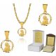  Goldkette, vergoldetes Silber, Medaillon Unserer Lieben Frau 45 cm Widmung S3M25