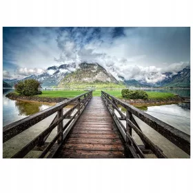    Premium Holzpuzzle für Erwachsene Brücke A3 Querformat groß geometrisch