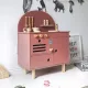  Kinderküche aus Holz, Retro-Boho-Rosa