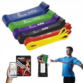    SET MIT 6 POWERBAND EXERCISE RESISTANCE BANDS Fitnessbändern HOHE QUALITÄT