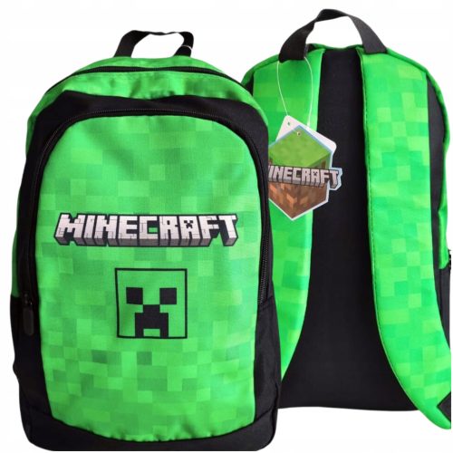 Jugendlicher Minecraft Creeper Schulrucksack in Grün-Schwarz