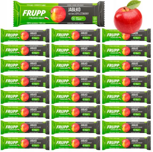 Frupp Celiko Liofilizierter Apfelriegel ohne Zucker, 25er Pack