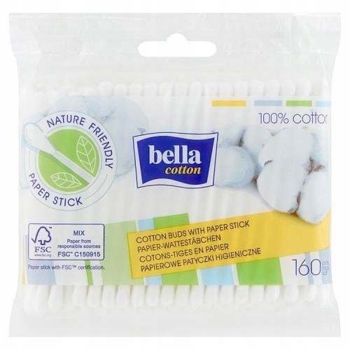  Bella Cotton Wattestäbchen, Papier, 160 Stk