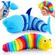  Fidget Slug Toys, Fidget Sensory Toy für Kinder, Spielzeug zum Stressabbau