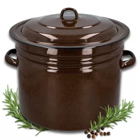  20L Brauner Emaille-Topf von Naczynia Olkusz – Ideal für Großküchen und Einmachprojekte