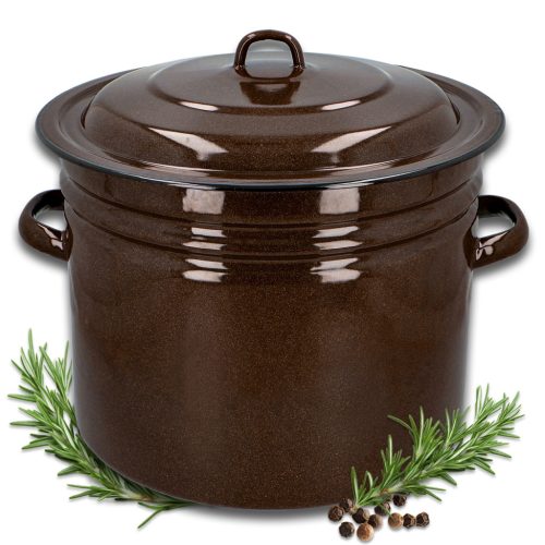 20L Brauner Emaille-Topf von Naczynia Olkusz – Ideal für Großküchen und Einmachprojekte