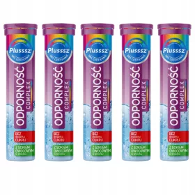   Plusssz Odporność 100% Complex – Brausetabletten mit Vitamin C, zink und Schwarzer Holunder Geschmack