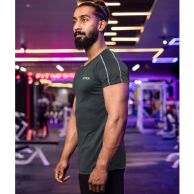  ACTIVE CHECKS GYMX T-SHIRT, Farbe Dunkelgrau, Größe L