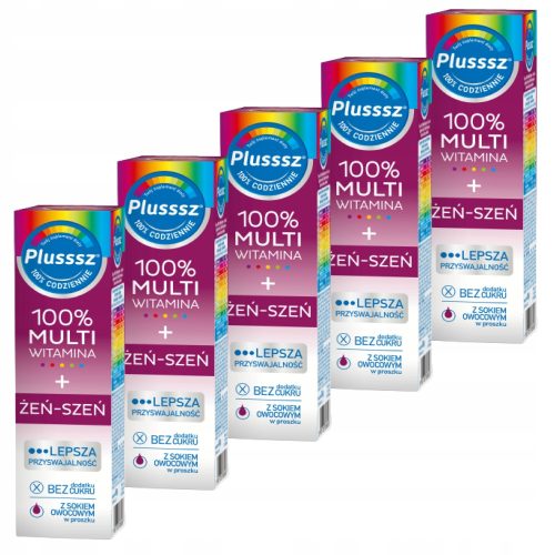 Plusssz 100% Multiwitamina mit Ginseng - Brausetabletten für Energie und Vitalität
