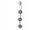  Bauchnabelpiercing aus 925er Silber, hängender Lavendel mit Zirkonen, 2,80 g Piercing