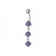  Bauchnabelpiercing aus 925er Silber, hängender Lavendel mit Zirkonen, 2,80 g Piercing