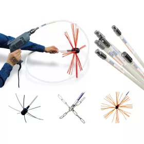    Starkes Kombiset CYKLON 12m – 3-KÖPFE Schornsteinreiniger für eine Bohrmaschine