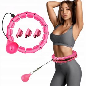    Schlankheits-Hula-Hop mit Pfeifen und beschwertem Hula-Hoop-Reifen in Rosa für Damen