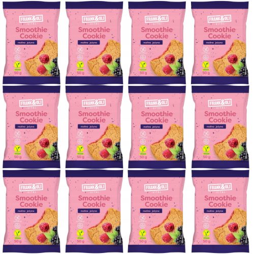 Frank&OLI Smoothie Cookie Himbeere-Brombeere Zuckerfrei 12er Pack 50g