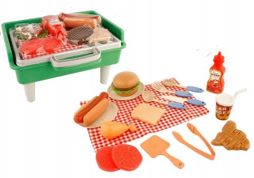  Minigrill für Kinder 28 Elemente, Besteck + Lebensmittelzubehör