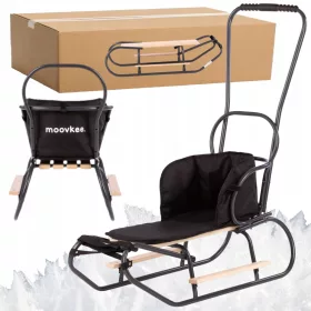    Traditioneller Metallschlitten MOOVKEE. MOOVKEE.2 dunkelgrau + Matratze