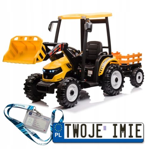  MEGA TRAKTOR D68 FAHRZEUG MIT ANHÄNGER 2X200W BLUETOOTH ECO LEDER