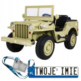    RETRO STARKES MILITÄRAUTO FÜR KINDER 4X4 EVA LAGERUNG LAGERUNG LANGSAM START MP3 LED