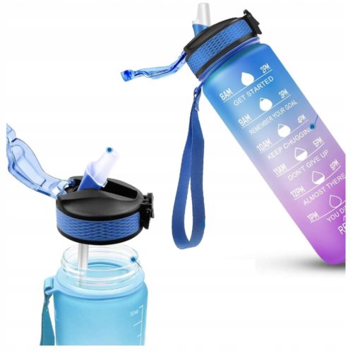  MOTIVATIONSWASSERFLASCHE 1000 ML FLASCHE MIT MESSUNG FITNESS GYM 1L