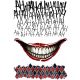 Waschbares Tattoo JOKER Mund Clown Horror Hahaha DC SET Größe A4