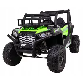    Buggy UTV Geländewagen für Kinder Grün + Fernbedienung + Gepäckträger + Free Start +