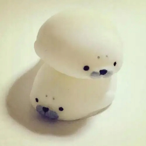  Süßes weiches weißes Siegel Stress abbauen Squishy-Squeeze Heilung Spielzeug Erwachsene Kinder