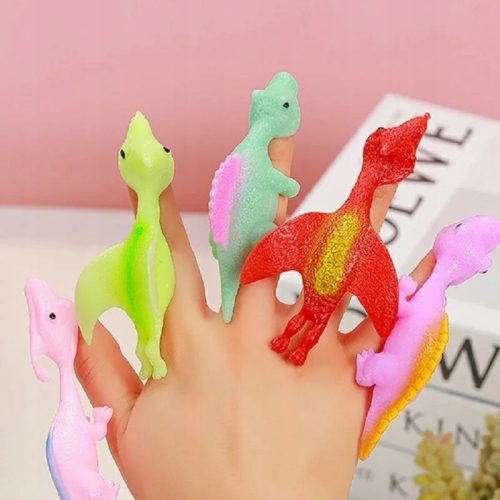  1-4 stücke Kreative Finger Katapult Dinosaurier Schleuder Klebrige Wand Spielzeug für Adu