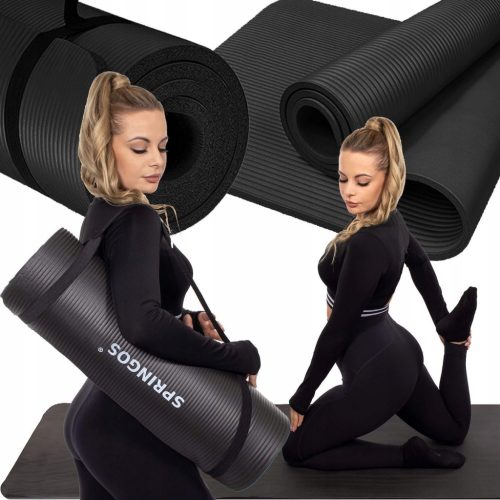  Springos Trainingsmatte 183 cm x 61 cm schwarz