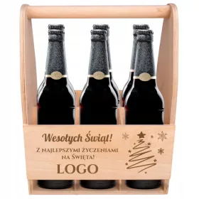    Bierträger mit Logo als Geschenk für Kunden, Dankeschön-Weihnachtsbox
