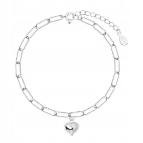  Silberarmband mit Herz, dickere Verona-Glieder