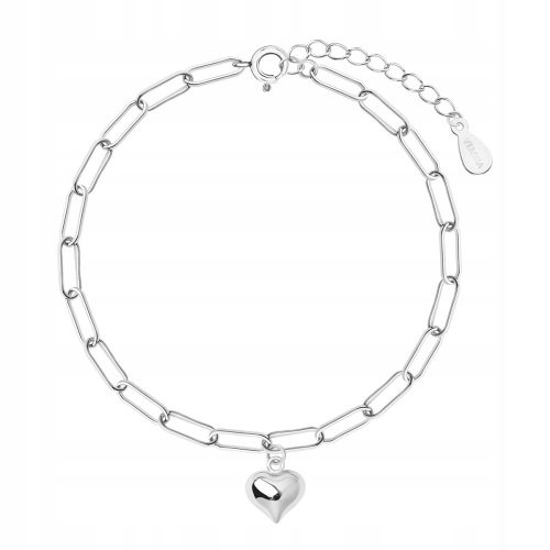  Silberarmband mit Herz, dickere Verona-Glieder