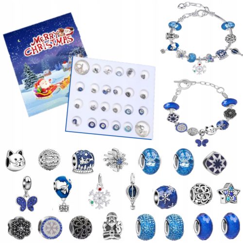  ADVENTSKALENDER FÜR MÄDCHEN, ARMBAND, ANHÄNGER, CHARMS-SCHMUCK