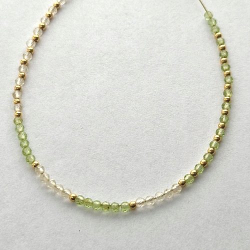  Armband mit Naturstein Peridot und Citrin