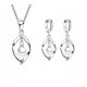  DAMEN-SET, VERSILBERTE PERLENHALSKETTE-OHRRINGE, P, 2360
