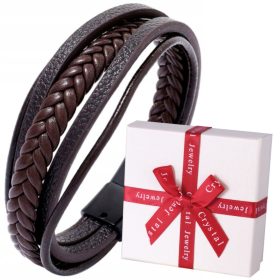  SCHWARZES HERRENARMBAND, EDELSTAHLARMBAND + GESCHENKBOX