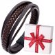  SCHWARZES HERRENARMBAND, EDELSTAHLARMBAND + GESCHENKBOX