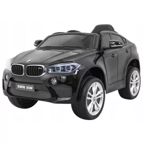   BMW X6M Elektroauto für Kinder, schwarze Lackierung + Fernbedienung + EVA + gratis St