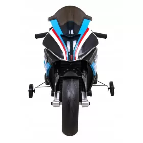    BMW HP4 Batteriemotorrad für Kinder Blau + Hilfsräder + Gratis