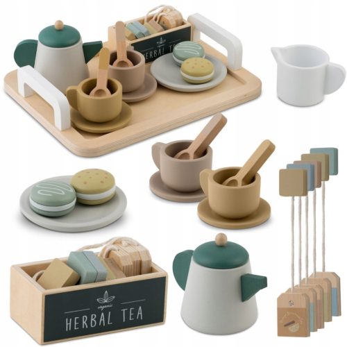  Hölzernes Kaffeeservice für Kinder, Kaffee- und Teeservice, Spielzeug