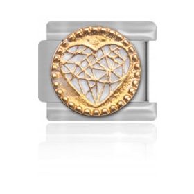  Gliederelement-Anhänger MAYBEME goldfarbenes Spitzenherz