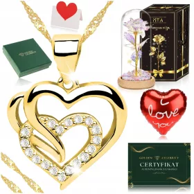    HOCHZEITSJUBILÄUM JUBILÄUM 10 25 40 45 50 GESCHENK SOUVENIR HALSKETTE + ROSE
