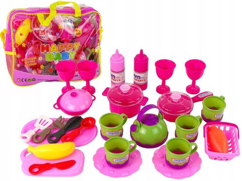  Geschirrset im Beutel LeanToys 799 rosa 31-tlg.