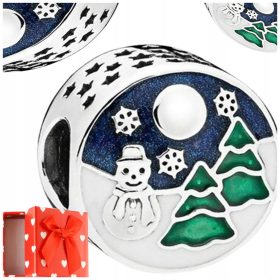    Charms Anhänger Perlen SCHNEEMANN s925 WEIHNACHTEN als Geschenk + KOSTENLOSE BOX