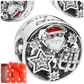    Charms Anhänger Perlen SANTA s925 WEIHNACHTEN als Geschenk + KOSTENLOSE BOX