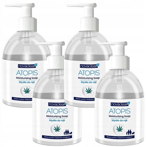 Novaclear Atopis Handseife mit Bio-Hanföl und Süßholzwurzelextrakt, 4er-Pack